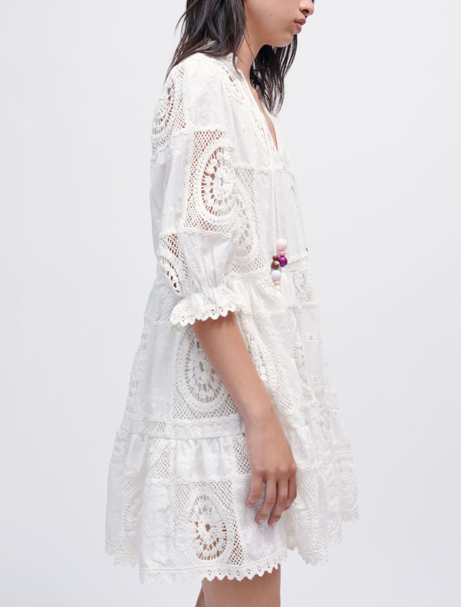 Voile and crochet dress