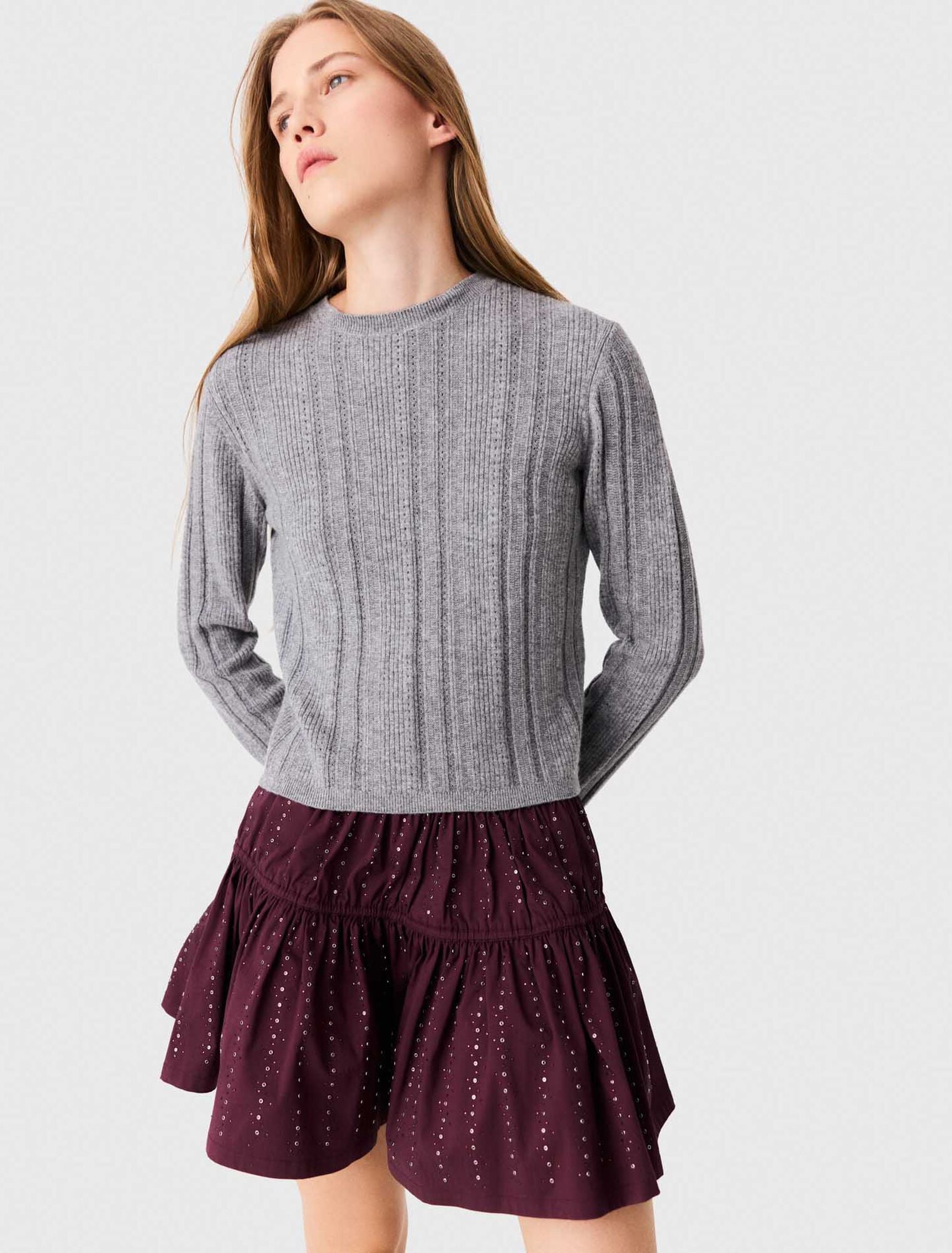 Removable poplin collar jumper