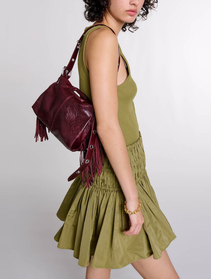 Short taffeta mini-skirt
