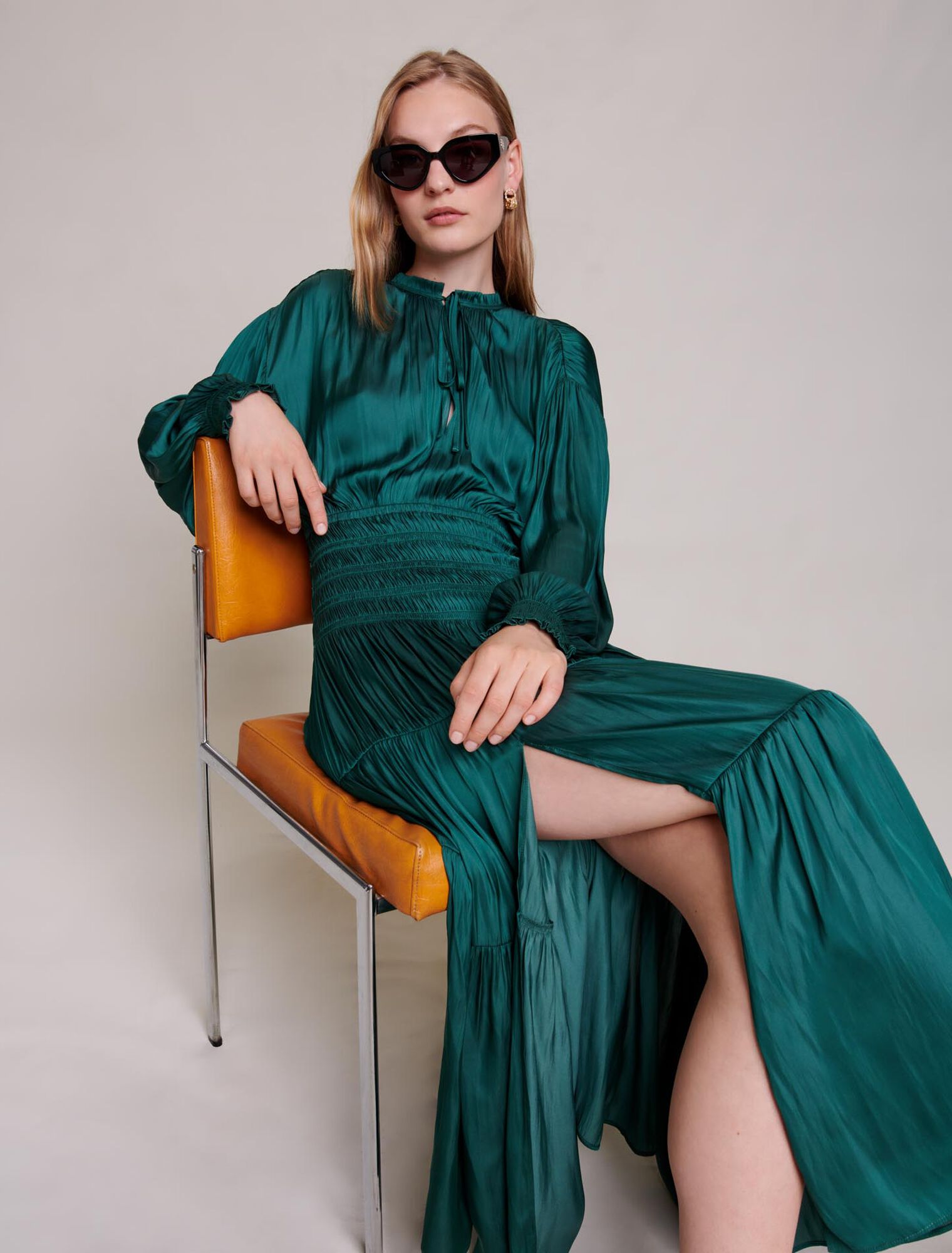 Satin-look maxi dress