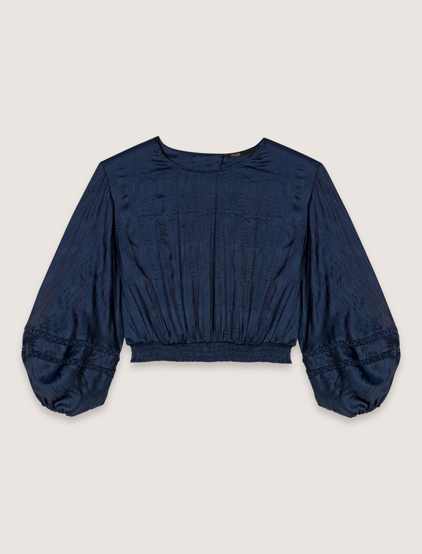 Satin-look short top Blue for Women | Maje
