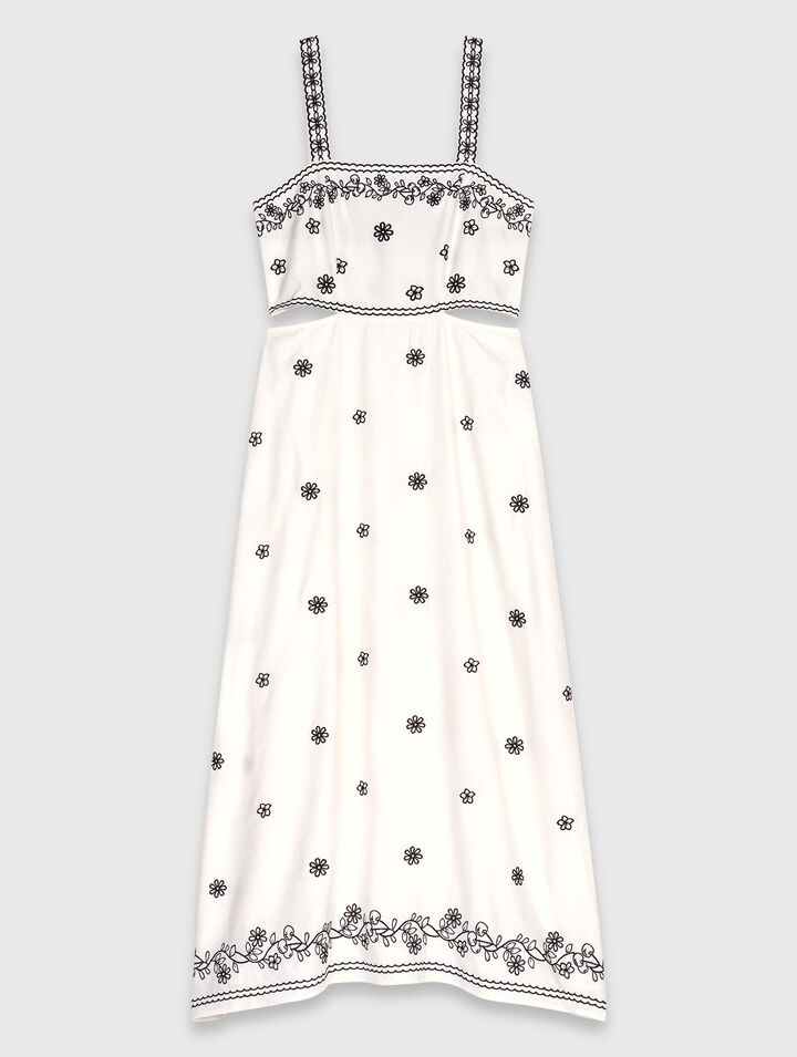 Embroidered cut-out maxi dress