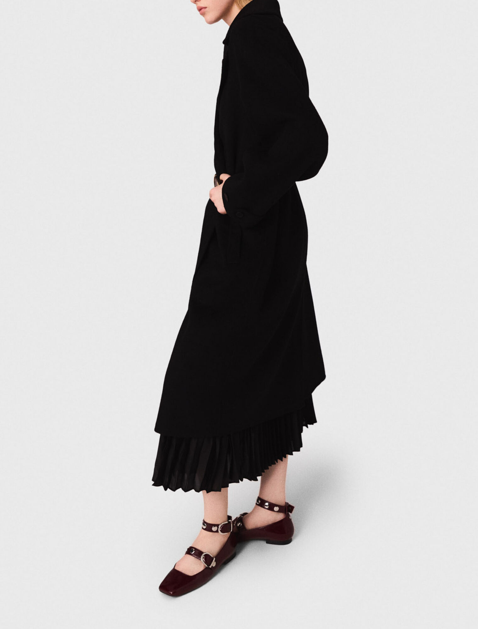 Double-faced mid-length coat