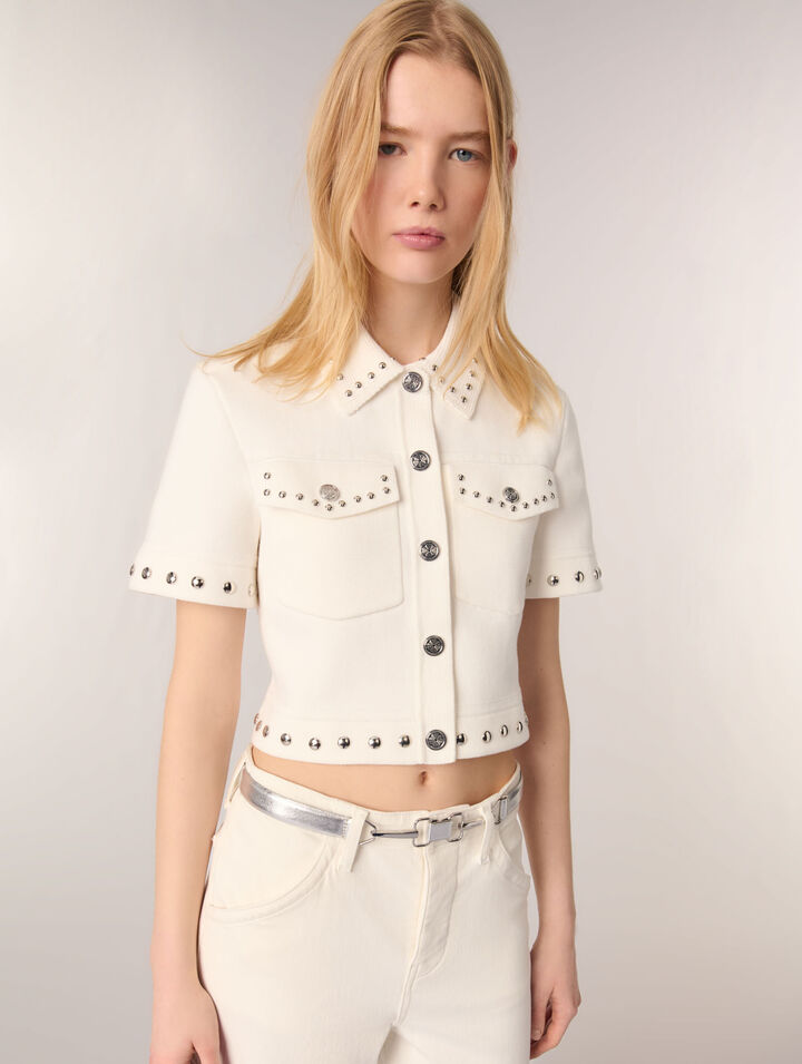Studded cropped cardigan
