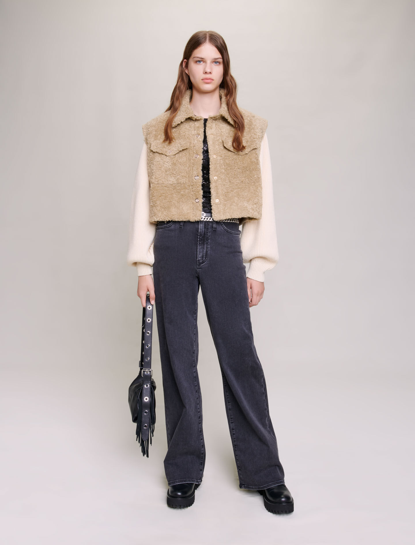 Maje fur jacket shop