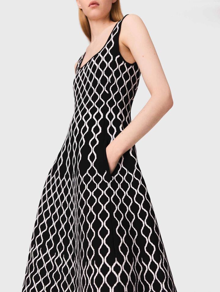 Jacquard knit midi dress