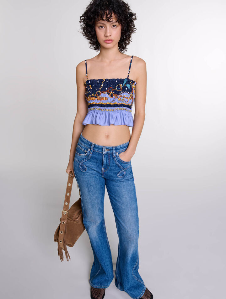 Embroidered flared jeans