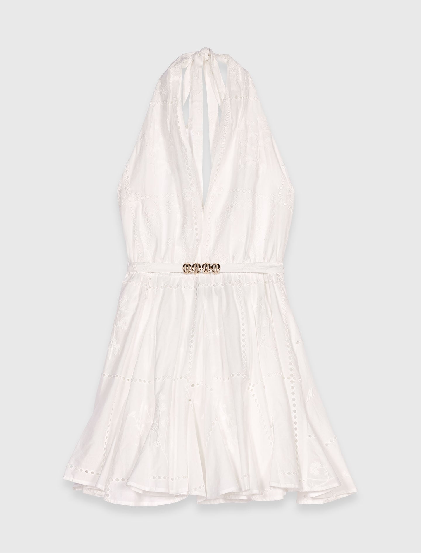 Short embroidered backless dress 6
