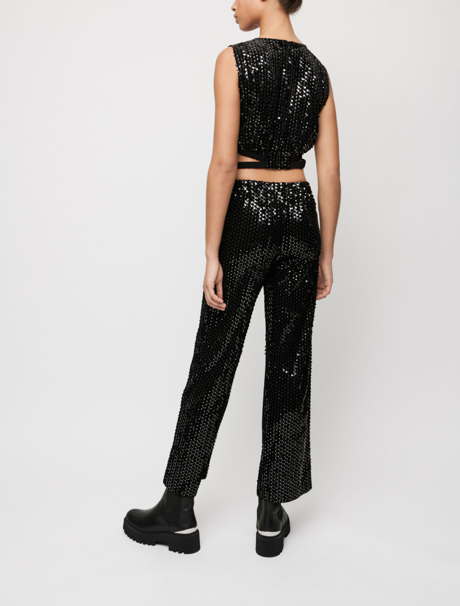 Wide-leg straight-leg pants