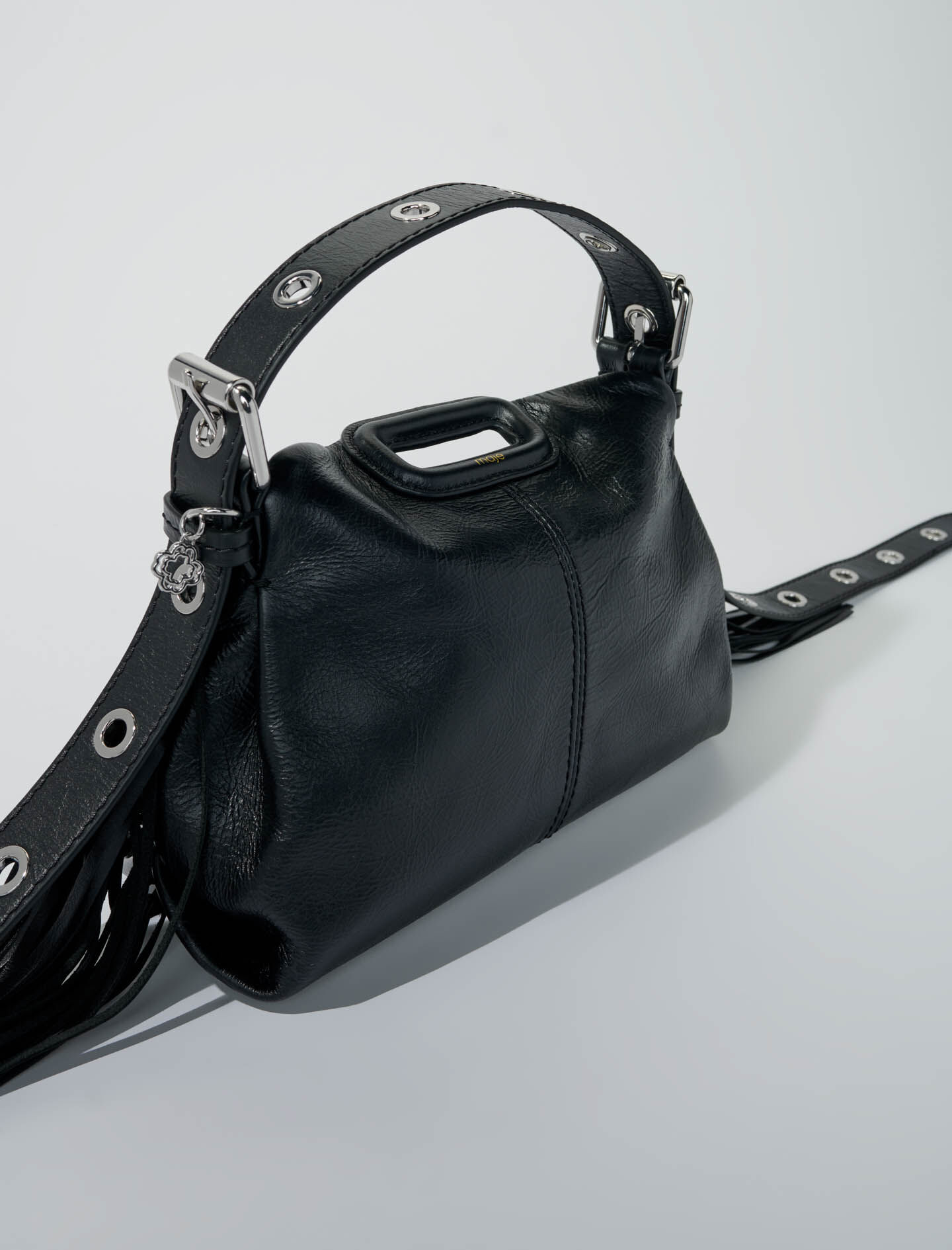 Crackle leather mini Miss M bag Miss M Mini Maje