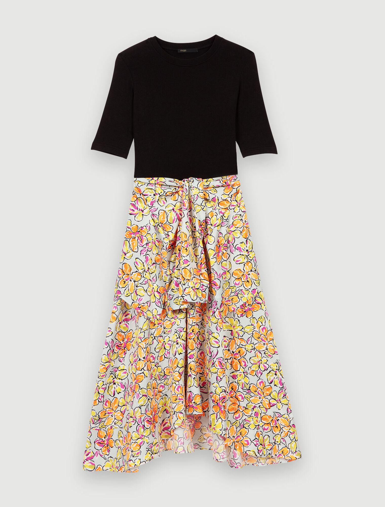 Floral print tie dress