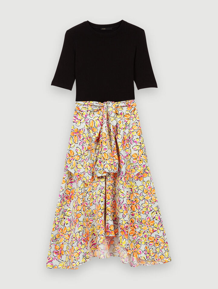 Floral print tie dress
