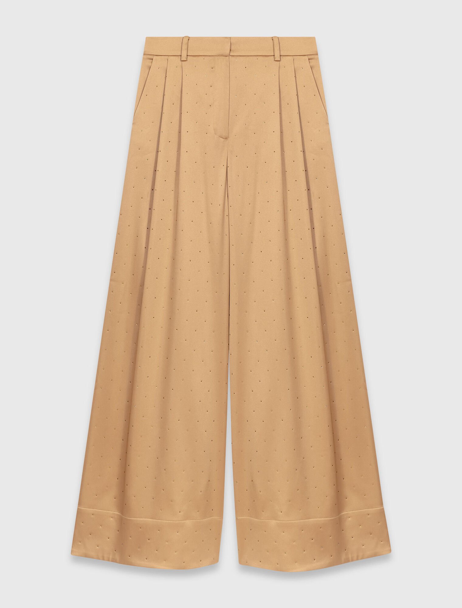 Rhinestone satin trousers