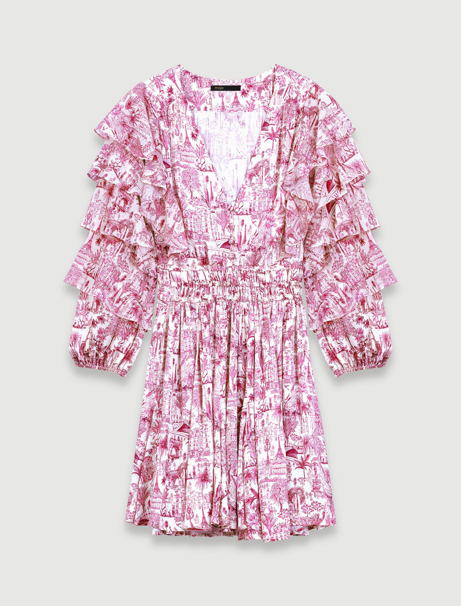 Patterned ruffled dress