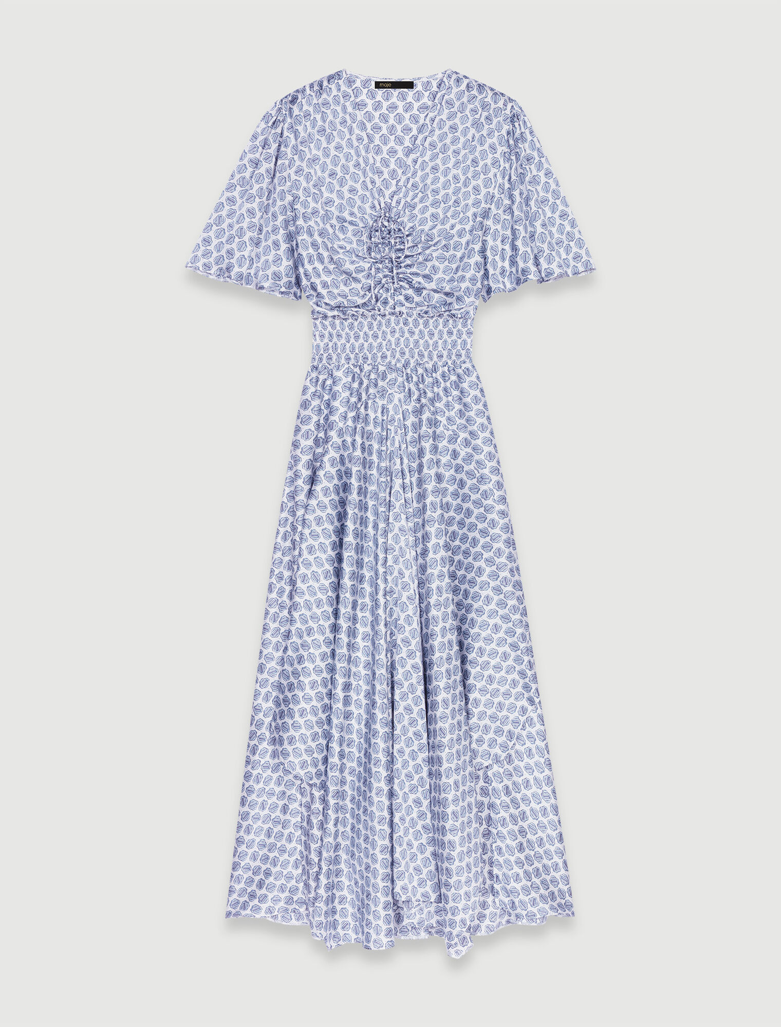 Long asymmetric satin dress