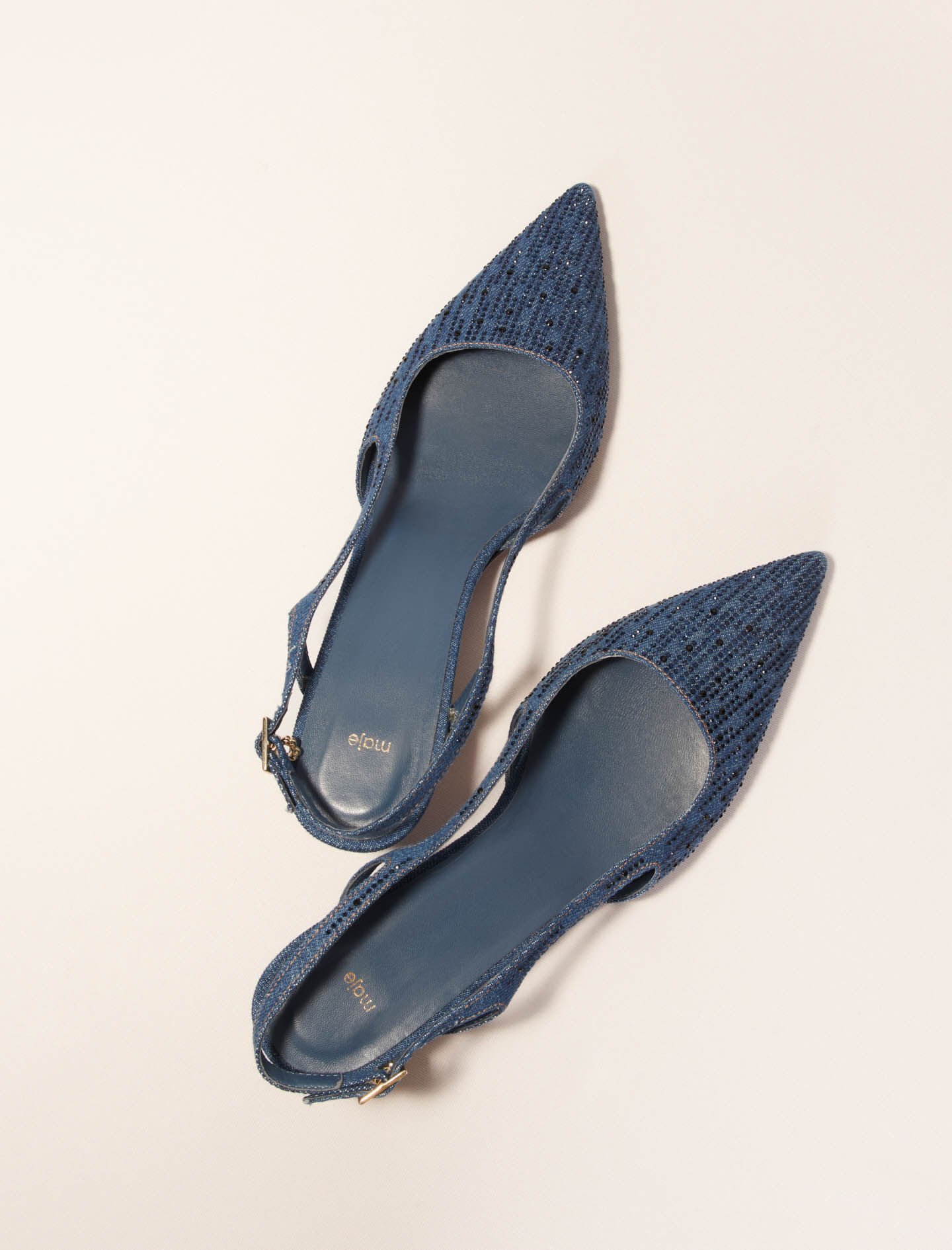 Slingback pump in rhinestone denim - Pumps & Sandals | Maje