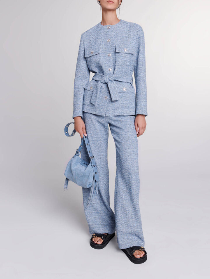 Belted tweed jacket