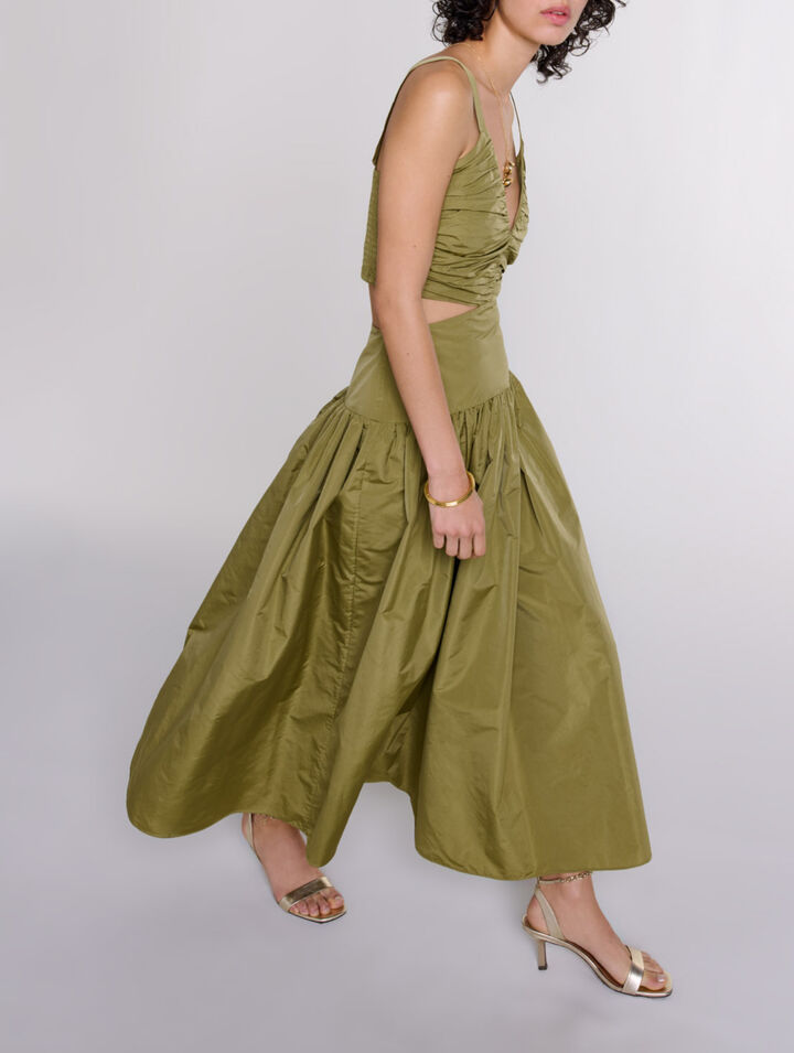 Cutaway taffeta dress