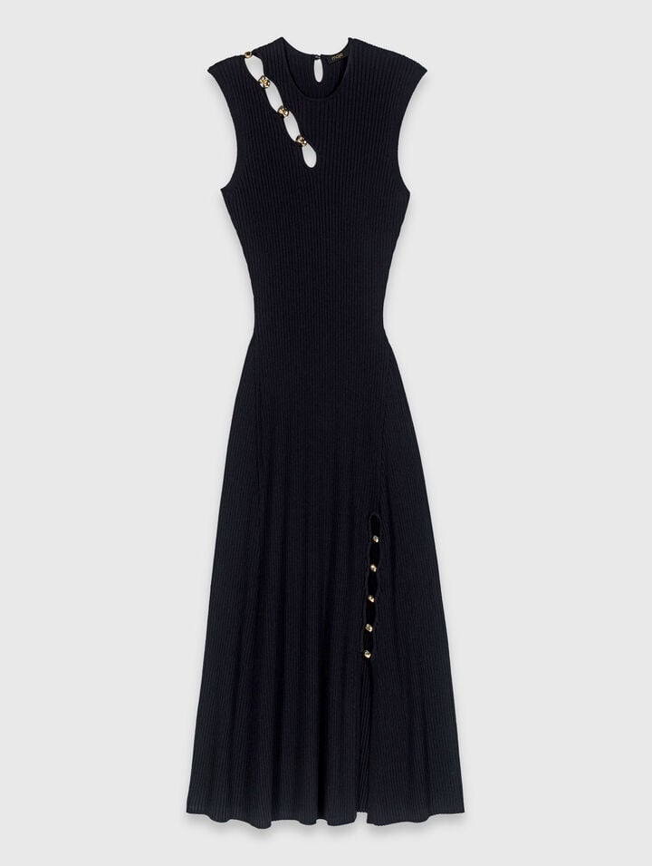 Cutaway rib knit maxi dress