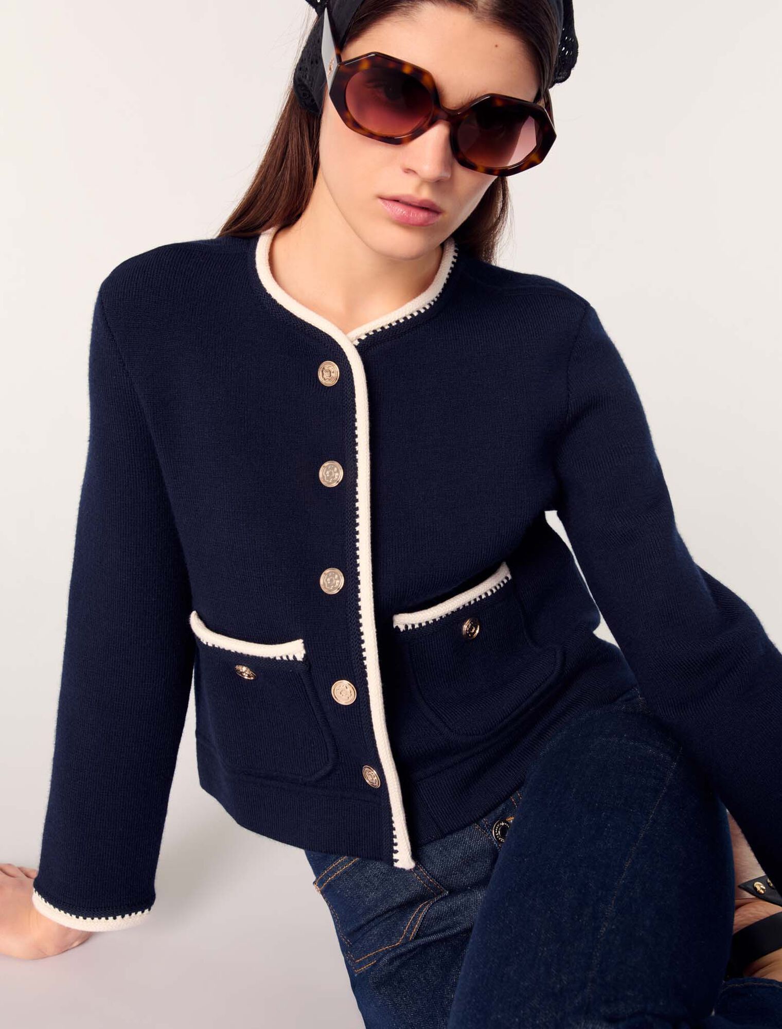 Wool-blend cardigan