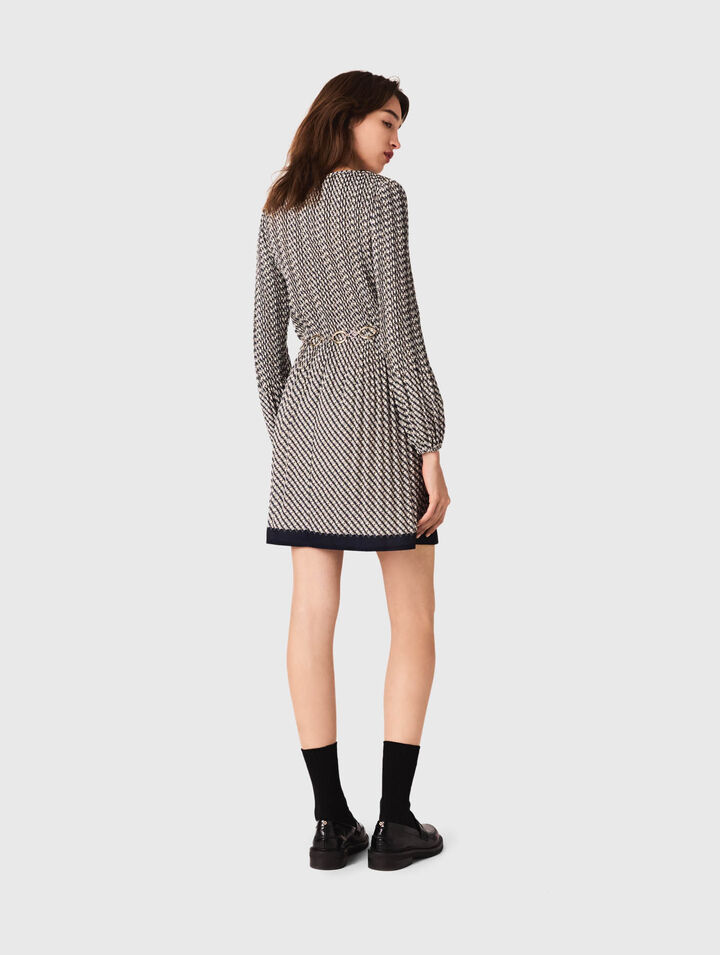 Patterned pleated dress