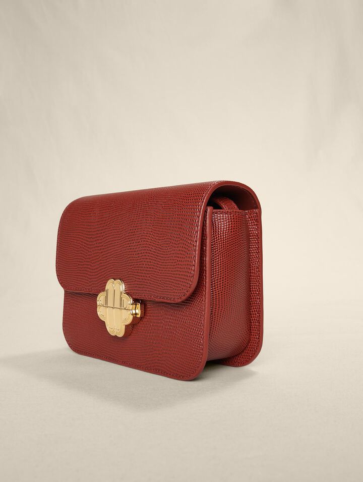 Clover bag in lizard-effect leather
