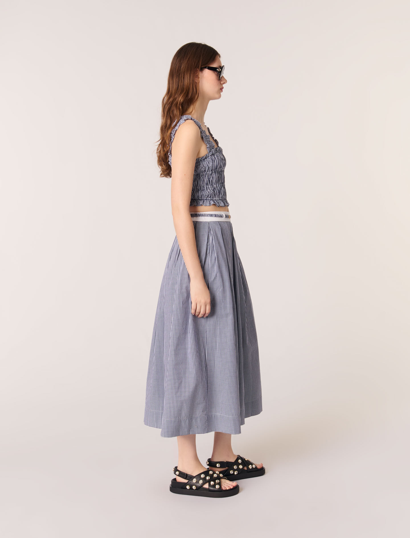 スカート fig London gingham pleats skirt fig London（フィグロンドン）の「DECO gingham skirt