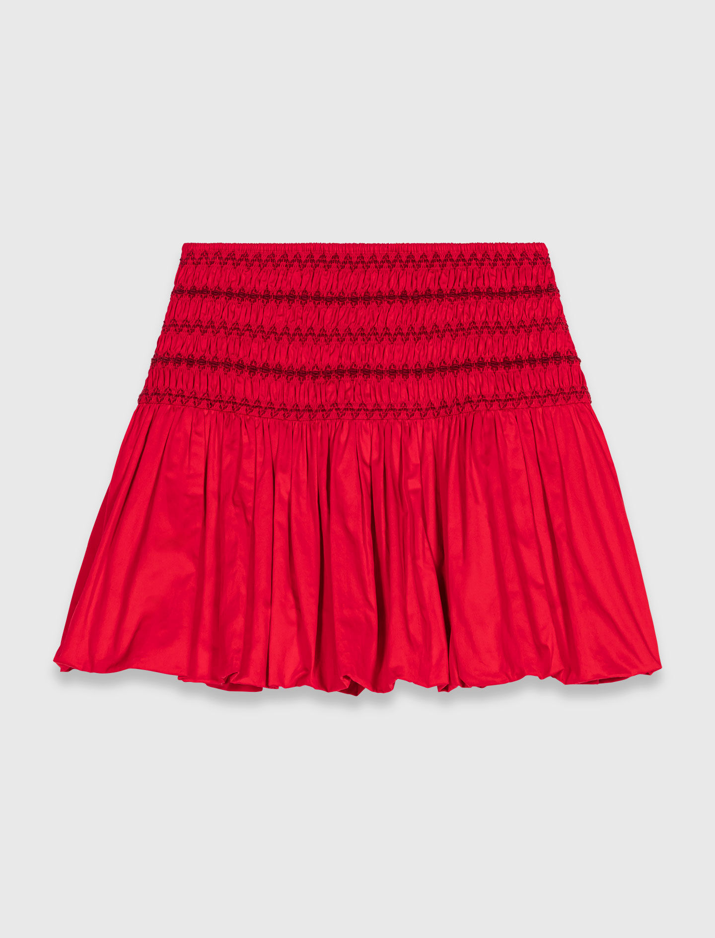 Bubble skirt with smocked waist Red for Women | Maje