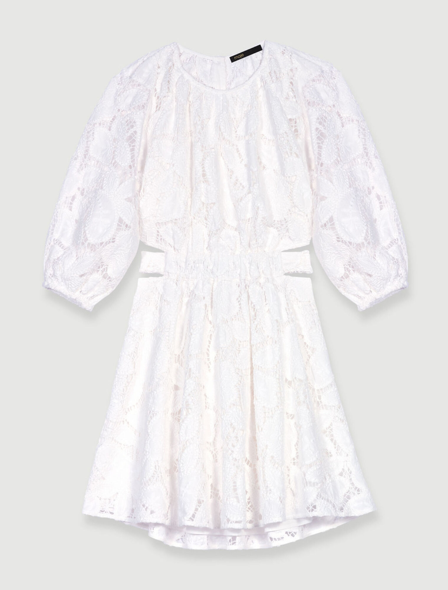 Embroidered cotton short dress