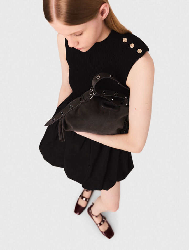 Short mesh and taffeta dress