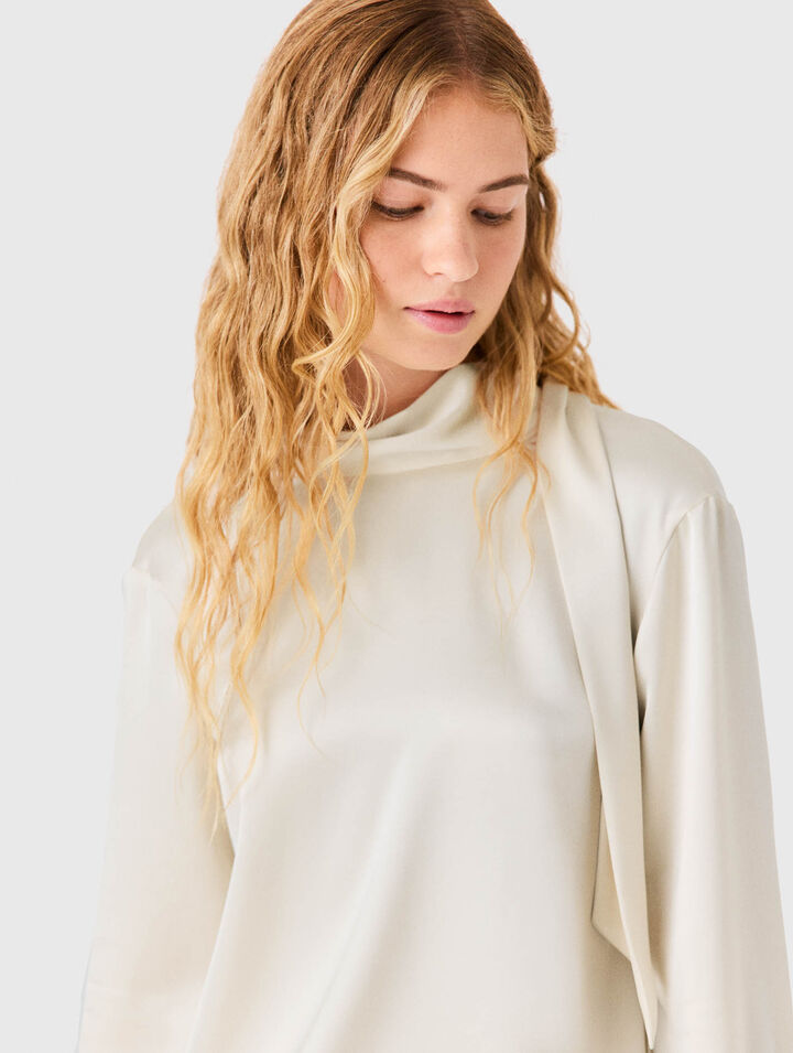 Satin blouse with draped back