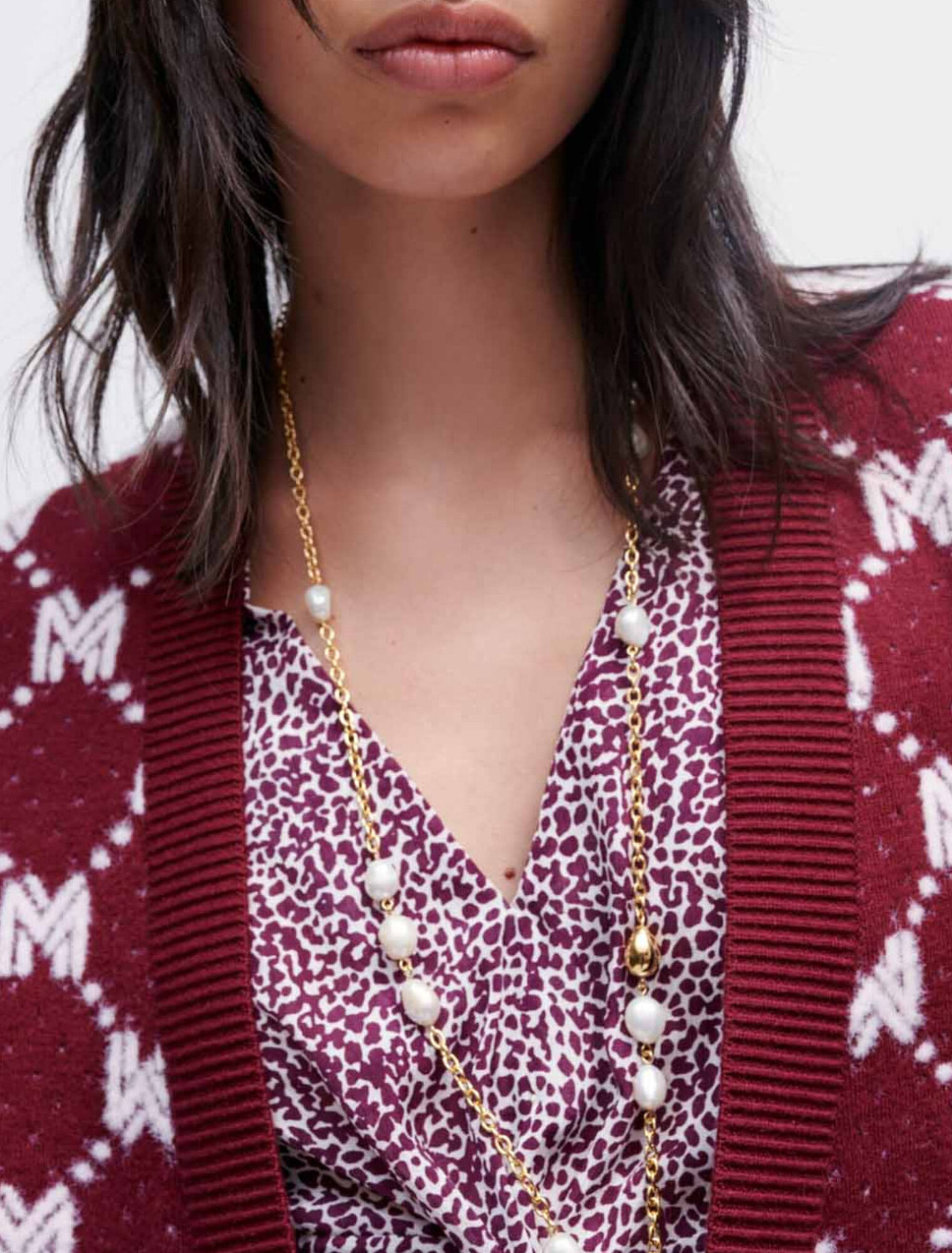Maje Jacquard knit cardigan