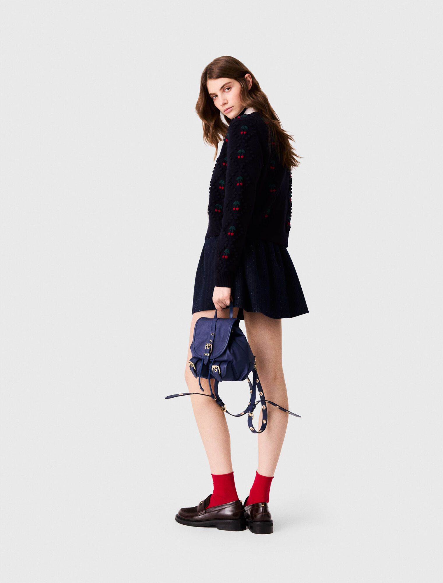 Embroidered cherry cardigan
