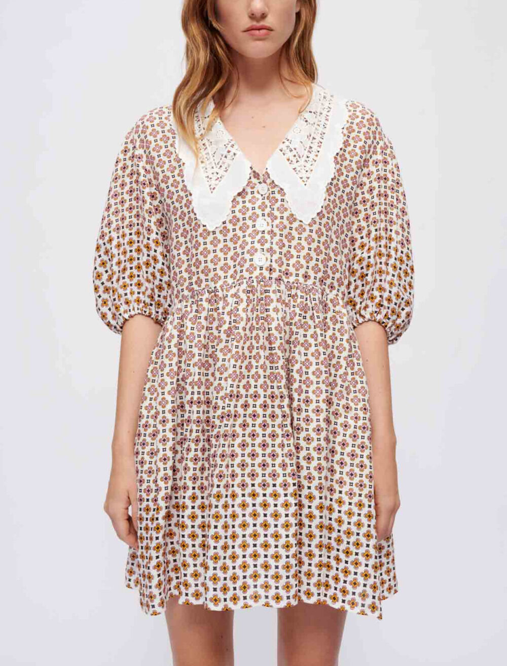 韓国 ファッション通販 collar embroidered with dress Printed - Maje | Dresses ワンピース