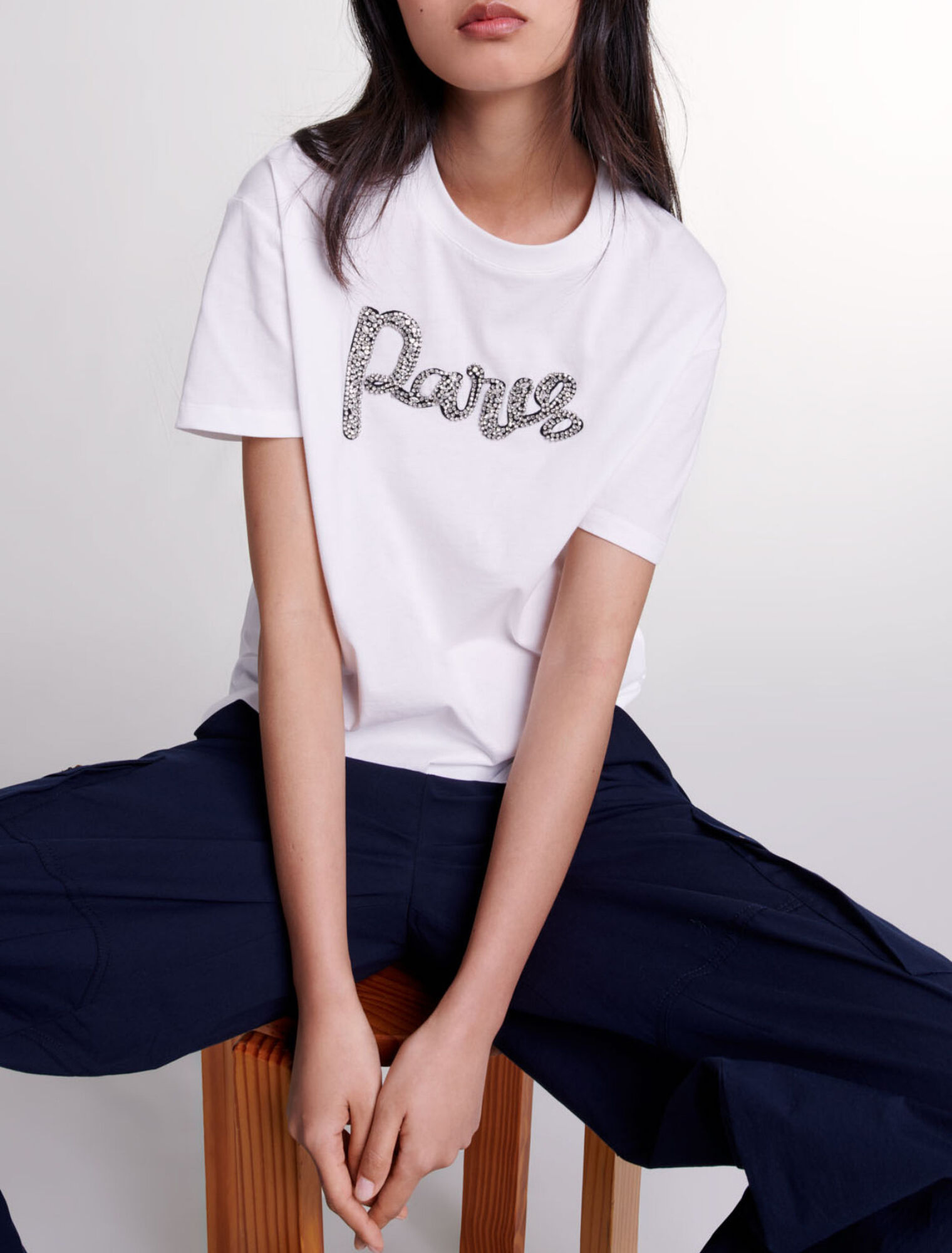 Paris rhinestone T-shirt