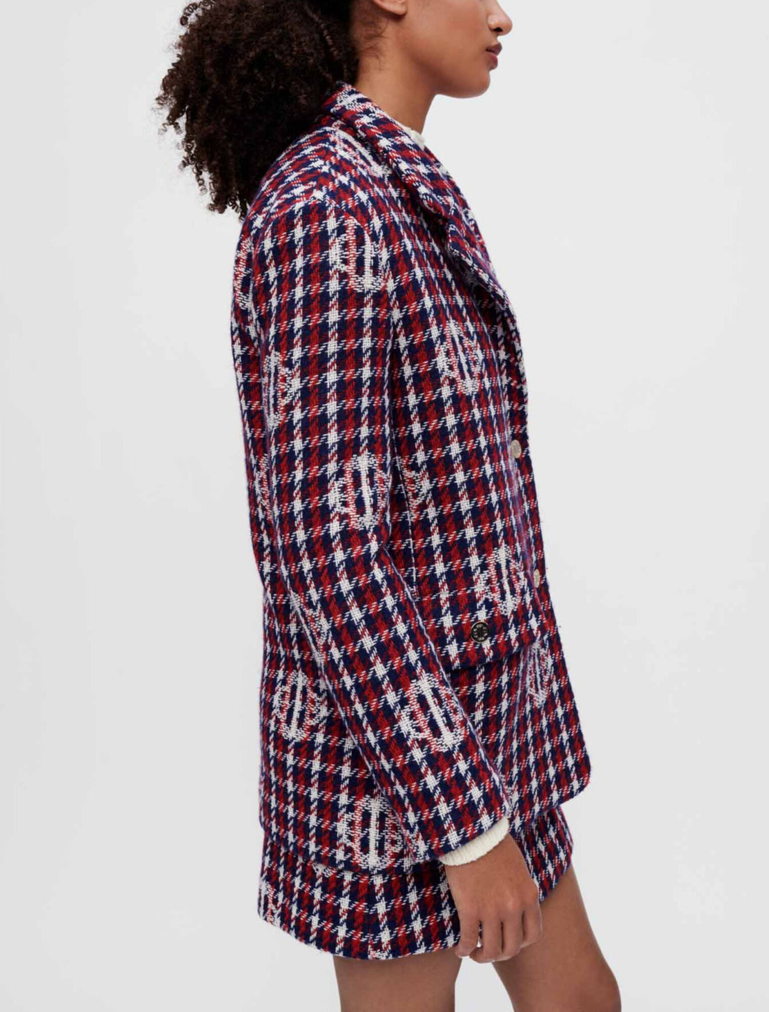 Clover plaid jacquard jacket