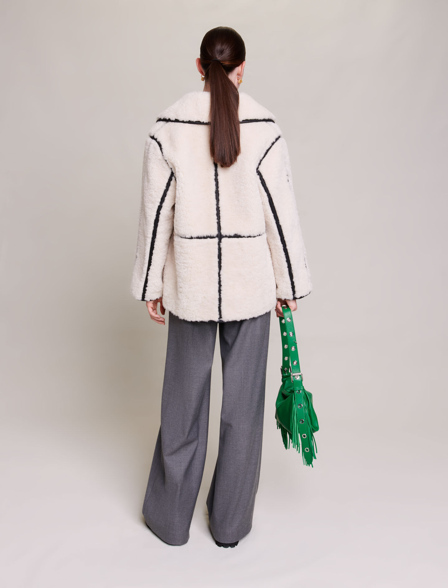 andwang White mix fake fur coatショート丈 andwang White mix fake fur coat SHORTサイズ