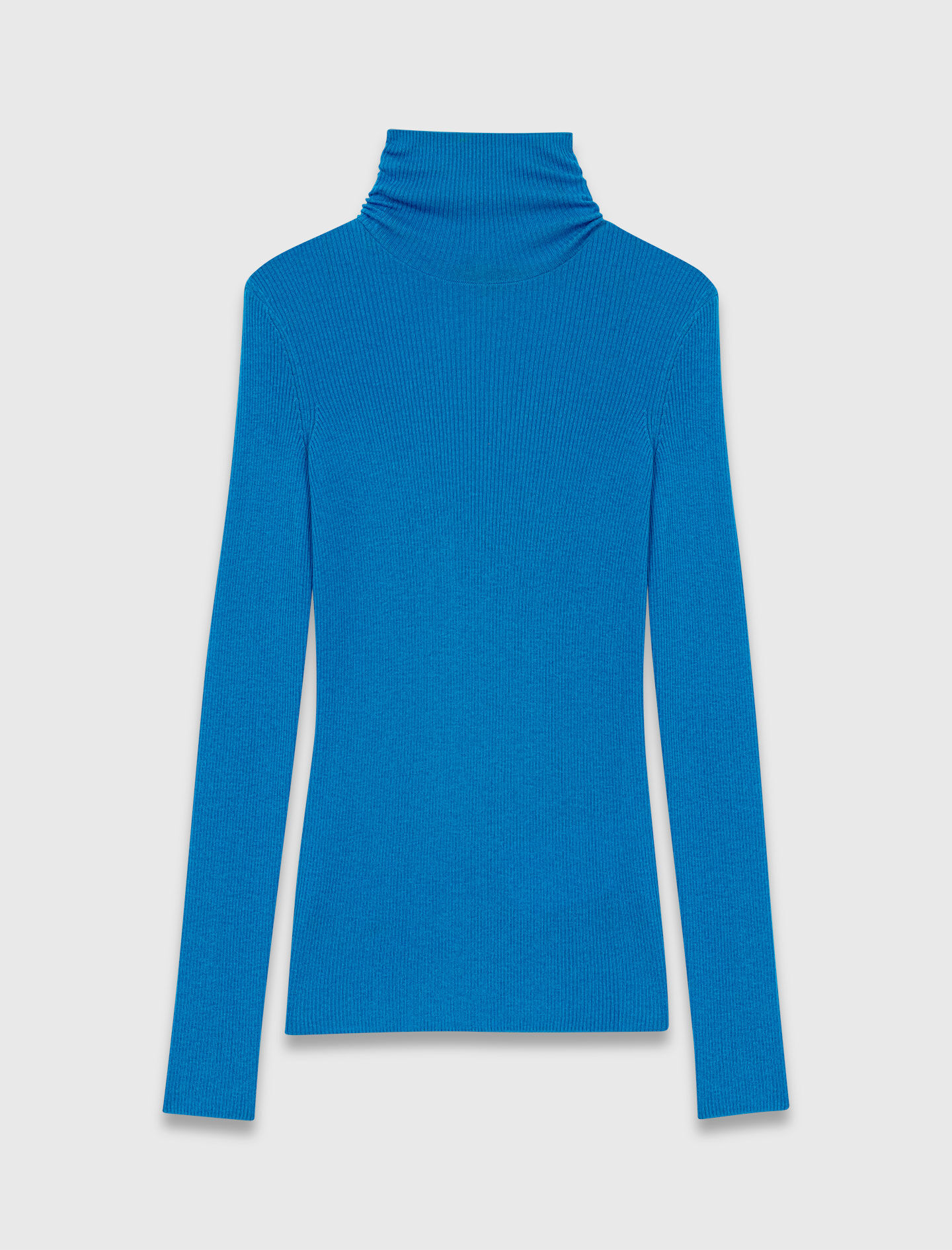Second-skin sweater with a high neck Blue for Women | Maje