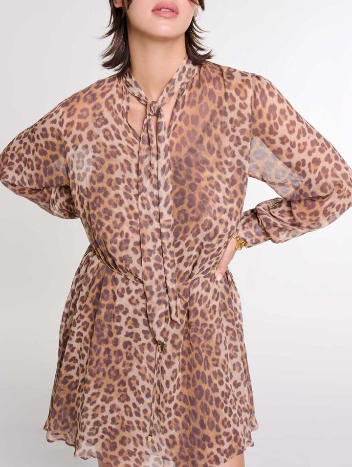 Leopard-print short dress