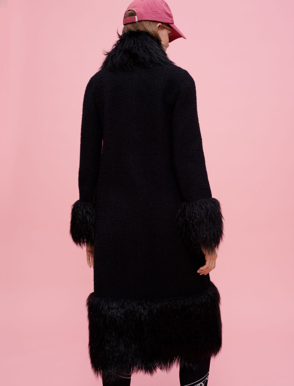 Contrast faux fur coat Offline Coats Maje