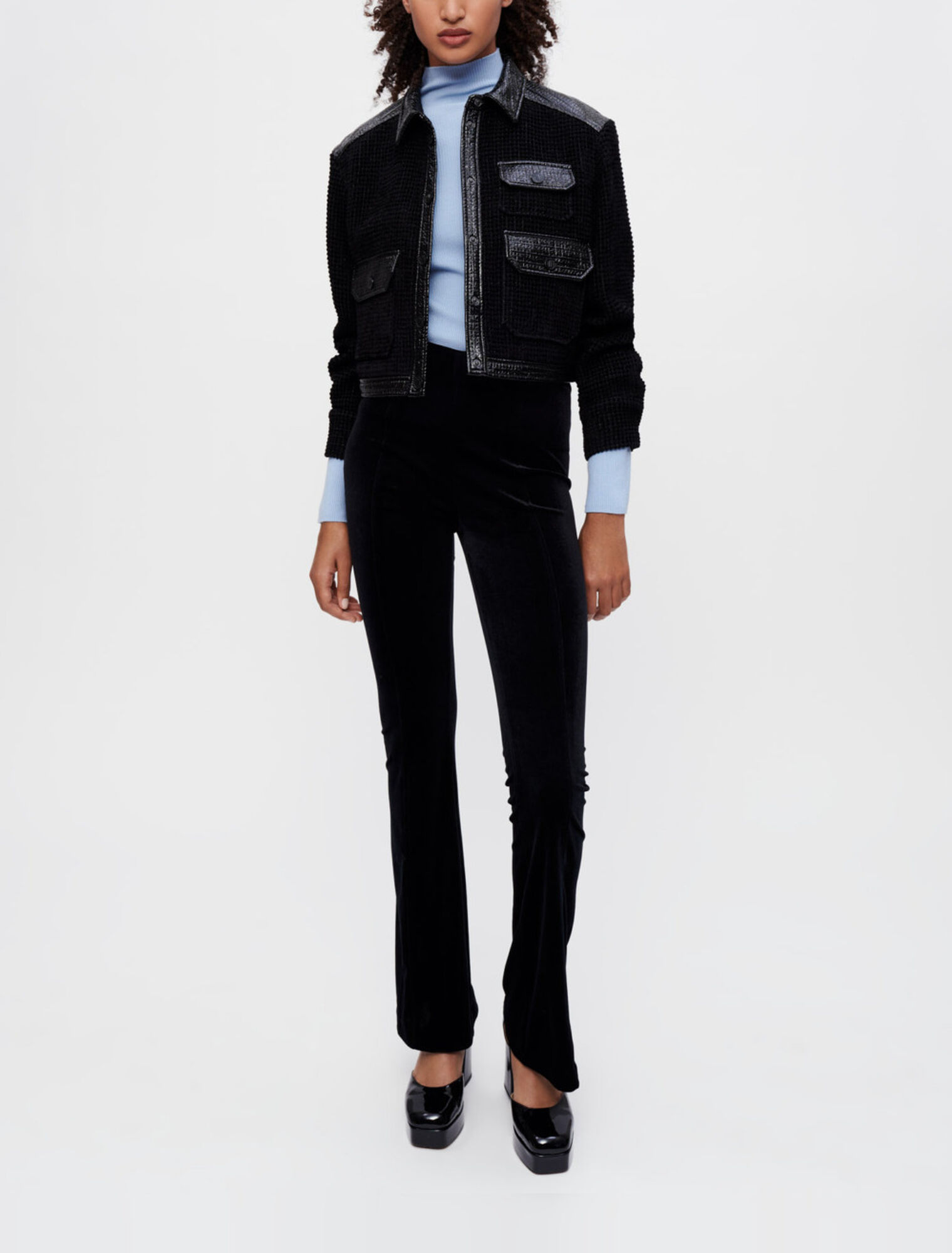 Stretch velvet pants