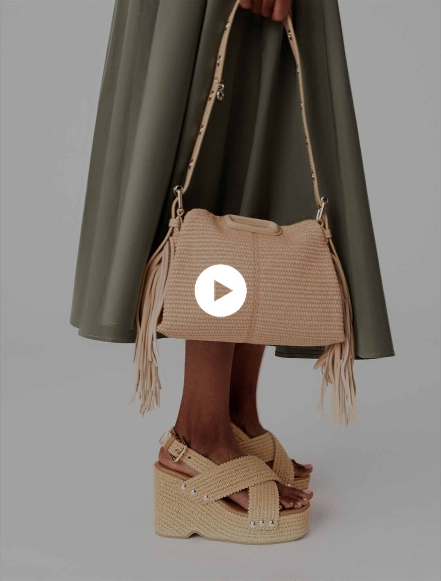 Raffia effect Miss M Mini bag