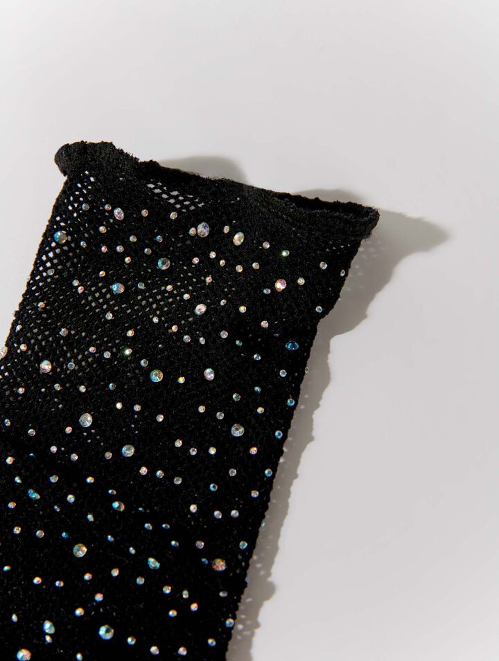 Rhinestone mesh socks