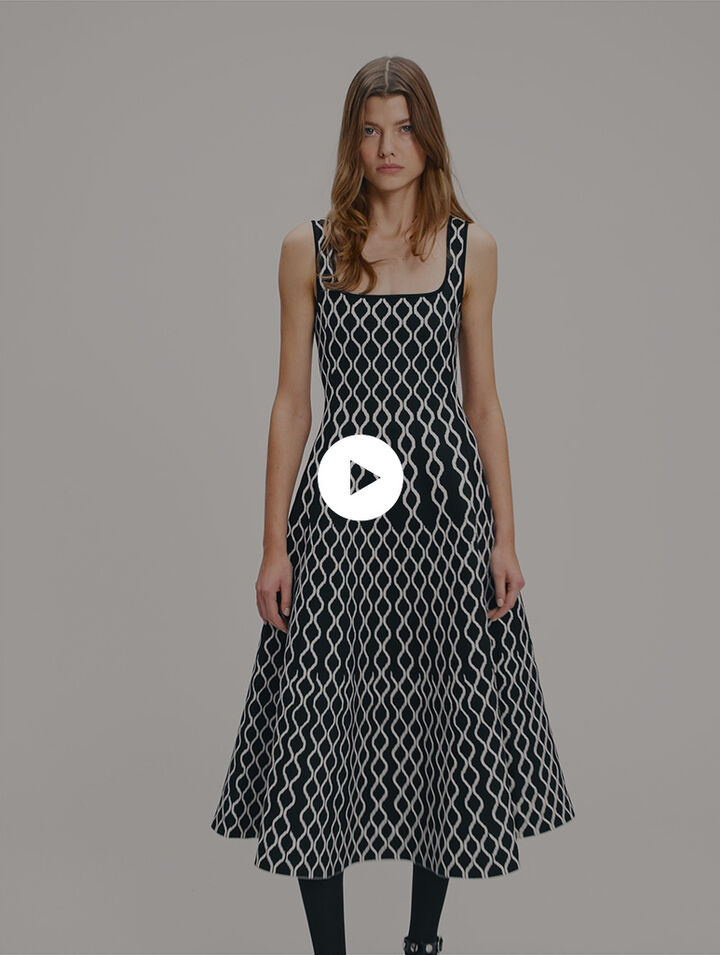 Jacquard knit midi dress