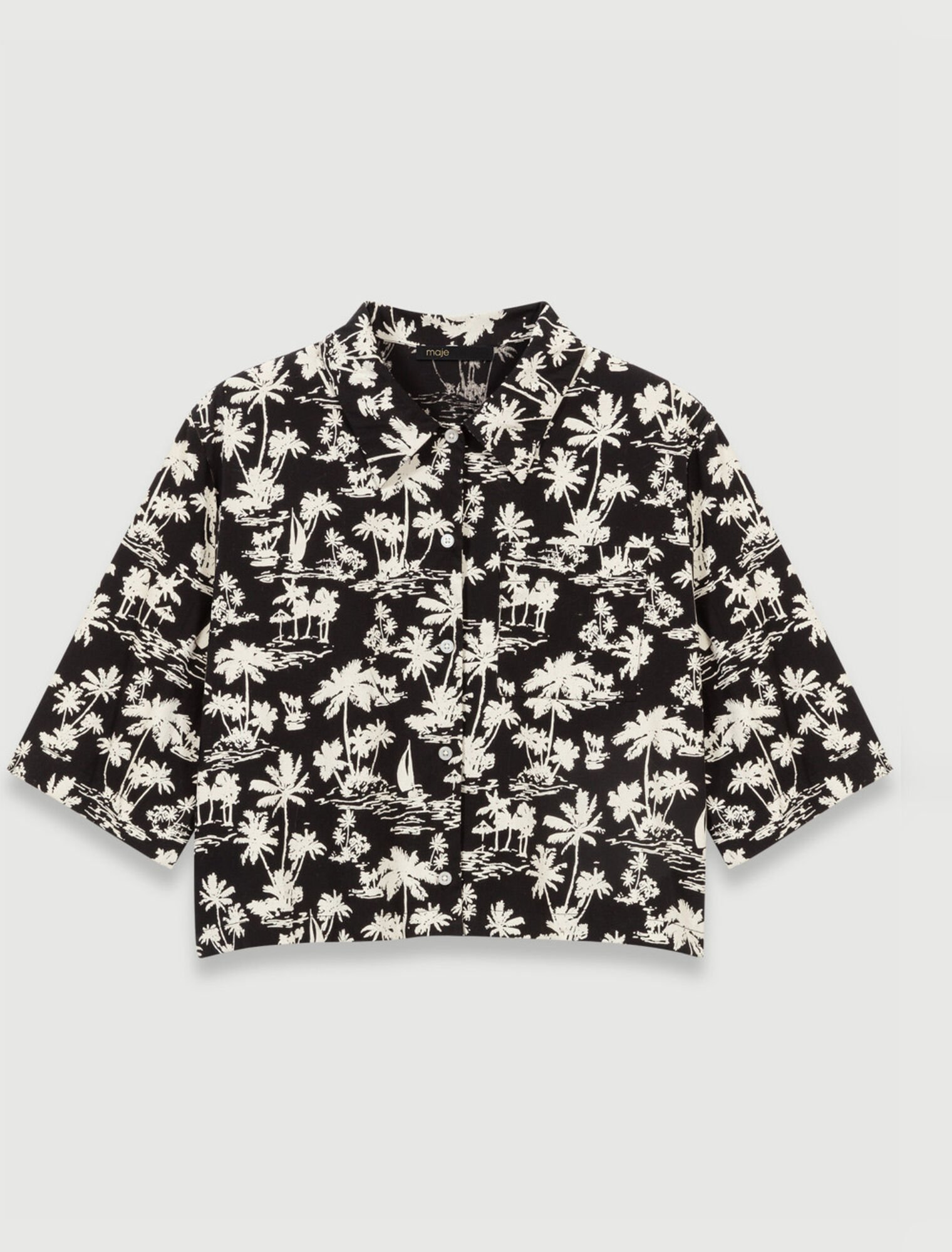 Palm print short shirt