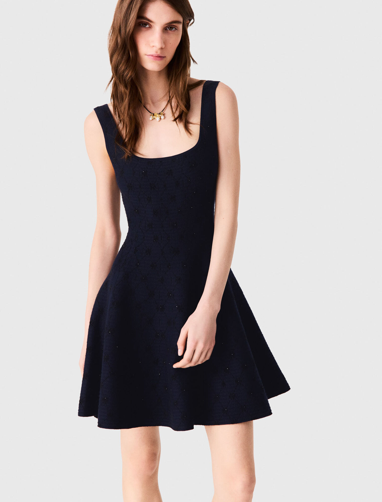 Short jacquard skater dress