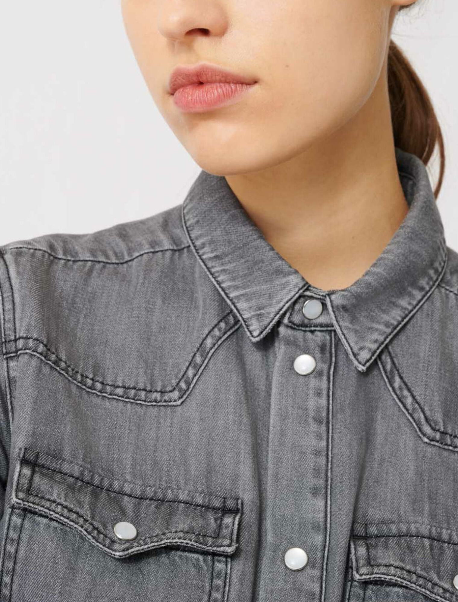 Trompe-l'oeil effect denim jumpsuit