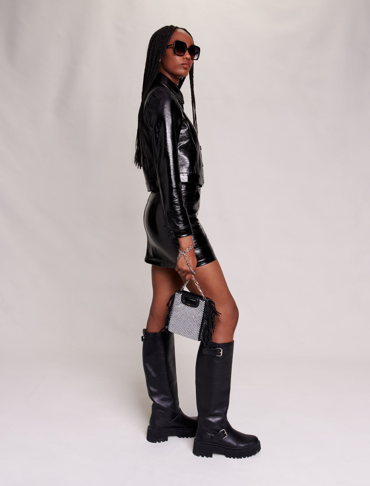 Vinyl jacket Black / Gray for Women | Maje