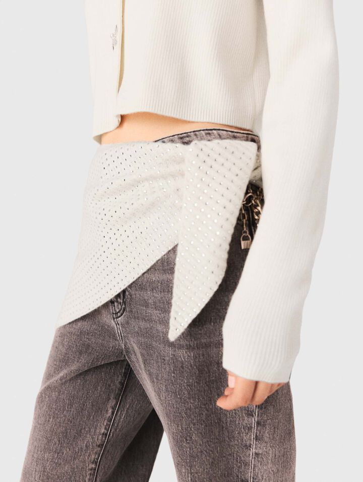 Rhinestone wool triangle scarf