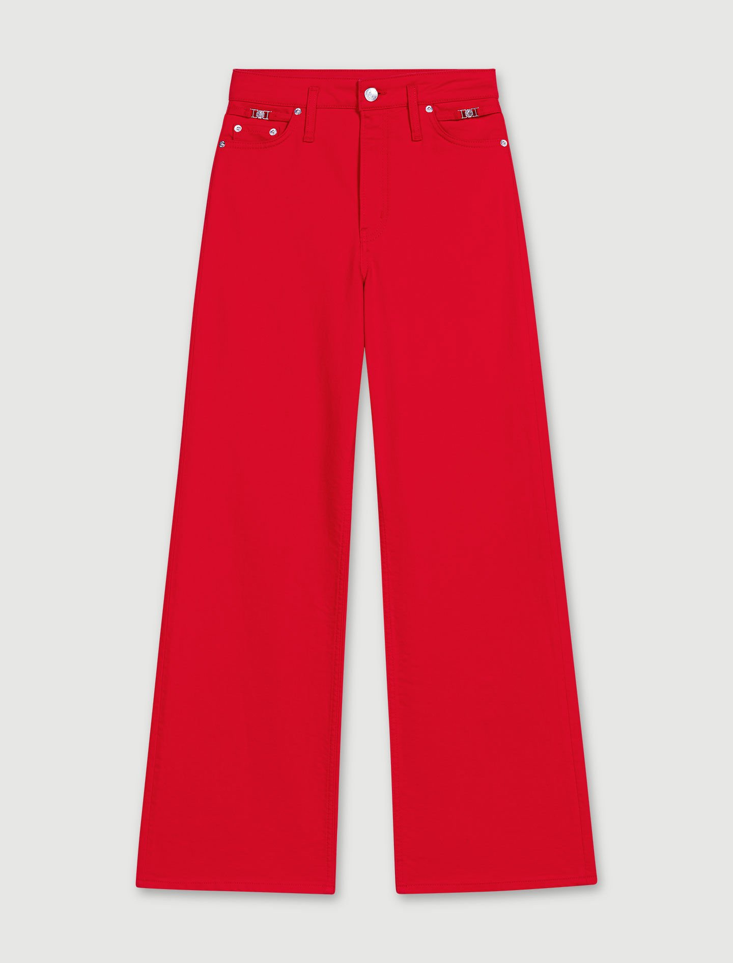 【IONSEOUL】Redney Heart Wide Jeans 5FM0027 Wide-leg denim jeans